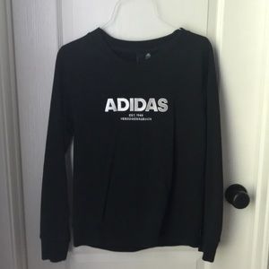 Black Adidas Embroidered Crewneck